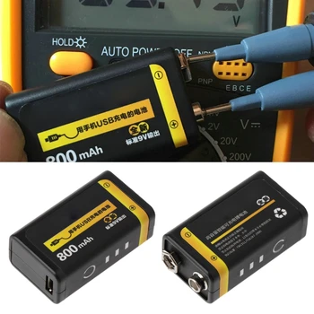 9V 800mAh Micro USB Nabíjateľné Lipo Batérie pre Multimeter Mikrofón Diaľkové Dropship