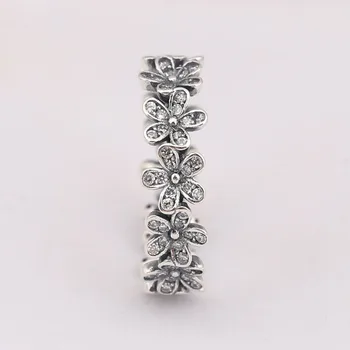 S925 Prstene pre Ženy Oslňujúci Daisy Lúka Stohovateľné Krúžok Dievča Narodeniny Prst Prsteň Darček Lady Šperky