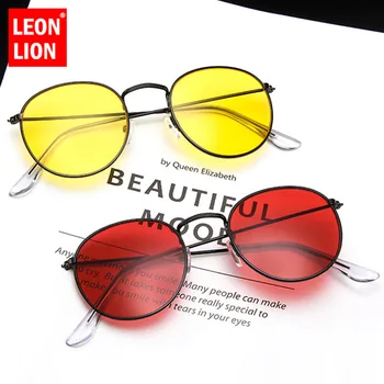 LeonLion Okrúhle Slnečné Okuliare Ženy 2021 Kvalitné Zrkadlo Retro Slnečné Okuliare Ženy Okuliare Značky Dizajnér Oculos De Sol Feminino