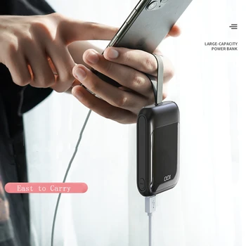 Mini Power Bank 10000mAh Mobilný Telefón Powerbank Prenosná Nabíjačka pre Samsung S20 iPhone 11 Poverbank S Digital Power meter