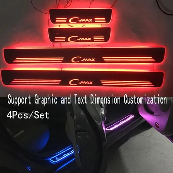 4PCS/Platné pre C-MAX Streaming farba LED Lampa Dvere, parapety Vitajte Pedál/Dynamické Osvetlenie Vozidla Prah Pre Ford C-MAX