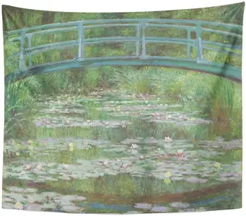 Gobelín Japonskej Premostenie tým, Claude Monet 1899 francúzsky Impresionistického Tapisérie Stene Visí na Obývacia Izba, Spálňa Koľaji