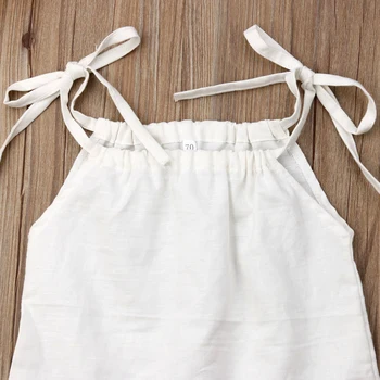 UK Lete Najnovšie Módne Batoľa Sweet Baby Dievčatá Príčinné Oblečenie Bavlna Pevné Topy bez Rukávov T-Shirt Šortky Oblečenie Sunsuit