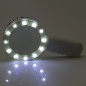 30X lupa s LED Svetlo, Lupa Ručné Osvetlené Lupa Mikroskop Objektív s podsvietením Čítanie Lupa pre Seniorov