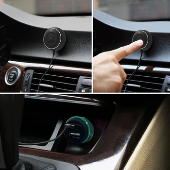 Kebidumei Bluetooth 4.0 3,5 mm Stereo HandsFree Auto NFC AUX Auta Hudby Aux Reproduktor do Auta s 3.1 Duálny USB Nabíjačka do Auta