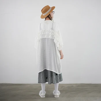 Imakokoni pôvodné voľné strednej dĺžky šifón cardigan tenké časti letné nosiť slnečné ochranný odev ženský bunda 192620