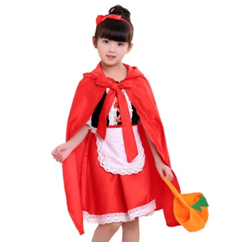 2019 Little Red Riding Hood Cosplay kostým pre dievčatá, deti zdobiť Halloween Karneval Purim Strany dievčatá Maškarný deti strany