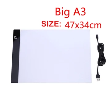 A3(47X34) ultra tenký LED Kreslenie Digitálne Pad USB LED Svetlo, kreslenie pad Umenie Maľba príslušenstvo diamantové nástroje na maľovanie