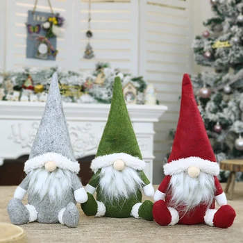 Ručné Cute Santa Gnome Plyšové Christmas Elf Dekorácie, Ozdoby Vďaka Dať Dňa Darčeky pre Domácnosť QP2