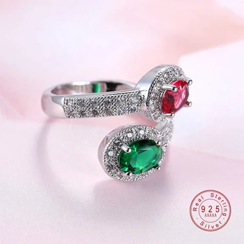 Elegantný, Romantický Dizajn Drahokamu Striebornej Farbe Svadby Zásnubné Prstene Pre Ženy, Horúce Pásmo Šperky AAA CZ Kryštálmi Prst Prsteň