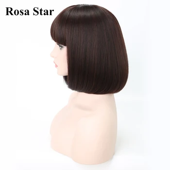 Rosa Star Krátky Rovný Bob Vlasy, Parochne S Ofinou Pre Ženy, Syntetické Vlasy, Parochne Žiaruvzdorné Denne Cosplay Parochňu