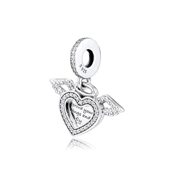 Hodí sa pre Pandora Korálky, Náramky 925 Sterling Silver Šperky Srdce a anjelské Krídla zobrazili kľúčové tlačidlá Doprava Zadarmo