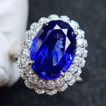Nový Príchod Reálne a prirodzené Prírodné reálne blue sapphire krúžok 925 sterling silver Jemné handworked šperky Prst krúžky