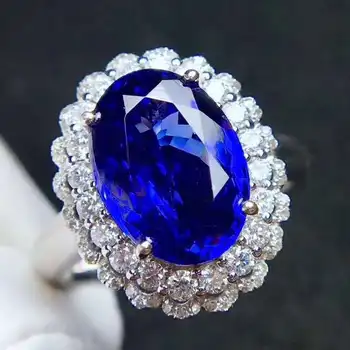 Nový Príchod Reálne a prirodzené Prírodné reálne blue sapphire krúžok 925 sterling silver Jemné handworked šperky Prst krúžky