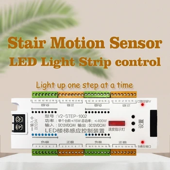 Schodisko LED Senzor Pohybu Svetelný Pás 32 Kanálov Stmievanie Svetla Krytý Pohybu, Nočné svetlo 12V/24V Flexibilné LED Pásky na Schodisku