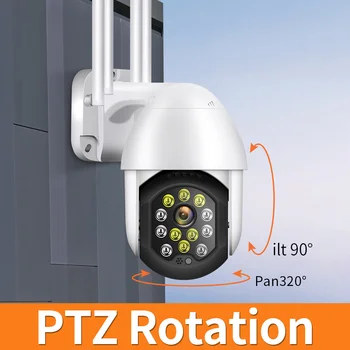 1080P PTZ IP Kamera Wifi Vonkajšie Auto Sledovať Mobilné Kontrolné Bezpečnostné Speed Dome Videokamera Digitálny Zoom CCTV Domov Dohľad