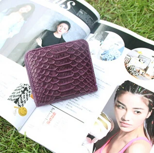 2016 nové kórejská verzia hada, kožené peňaženky, ženy krátke časti ultra-tenké peňaženky mini card