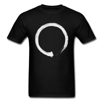 Zen Enso Biela T-shirt Pre Mužov, Čierne Tričko Minimalistický T Shirt Kvalitné Bavlnené Oblečenie Vlastné Čínsky Štýl, Topy & Tees XL