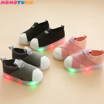Európskej módy žiariace deti bežné LED osvetlené pevné dievčatá chlapci topánky Elegantné fantastický lesk deti, batoľatá obuv