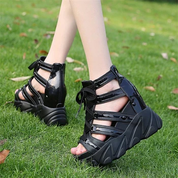 Ženy Comforty Topánky Ženy Muffin Spodnej Kliny Podpätky Letné Topánky Žena Priedušná Sandále Ženy Módne Sandále Na Platforme