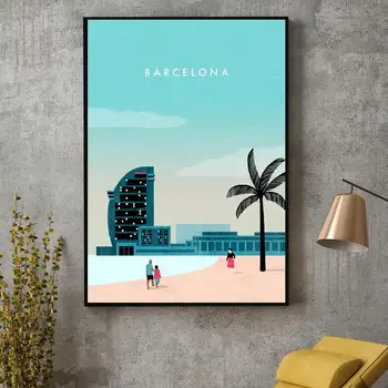 Barcelona Plátno Cestovné Plagát Vytlačí Domov Wall Art Decor Maľovanie