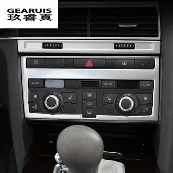 Auto Styling stredovej Konzoly, klimatizácia, CD Panel rám, Kryt Nálepky Výbava Pre Audi A6 C5 C6 Nehrdzavejúcej Ocele Auto Príslušenstvo