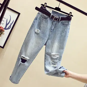 2019 nové jeseň zima ženy móda bežné Džínsové Nohavice dámske džínsy vysoký v strede zúžený džínsy