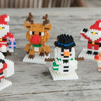 Vianočné Série Mini Stavebné Bloky Snehuliak Santa Zmontované Bloky, Techniku, Deti Educational Diy Hračky Tvorivé Vianočné Darčeky