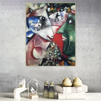 Citon Marc Chagall《som a Obci,1911》Plátno Umenie olejomaľba Umelecké dielo, Plagát, Obraz na Stenu Pozadia Dekor Domáce Dekorácie