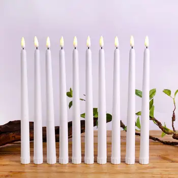 12 Kusov Teplé Biele Svetlo Flameless LED Taper Sviečky,batériový Vianoce, Halloween Svadobné Dekorácie, Sviečky
