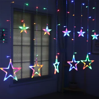 Vianočné Osvetlenie Vnútorné/Vonkajšie EU220V/US110V Rozprávkových svetiel Moon Star Lampa LED Reťazec Dekorácie pre domov Party Dovolenku osvetlenie