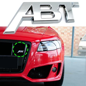 Auto Gril ABT Logo Štítok Pre Audi S1 QS7 TT RS3 SQ2 RS6 RS7 SQ7 A3 RS4 RS5 SQ8 A8L S4 A6 S6 A4 O5 A1 S5 S4 A5 3D Príslušenstvo