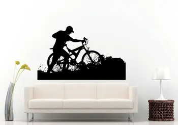 Šport, Séria Tapety Bike Jazdec Na Horských Siluetu Samolepiek Na Stenu, Domov X Izba, Obývacia Izba Dekorácie, Nástenné Maľby Odtlačkový Q-58