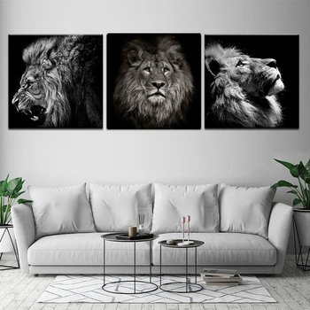 3 Ks Lion King Plátno Umenie Moderné Abstraktné Maľby Obrazov Na Stenu Pre Obývacia Izba Dekorácie, Obrázky Plátno Tlačiť Rám Umelecké Diela