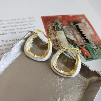 925 Sterling Silver Marocký Štýl Zlato Preháňania Hoop Náušnice, Módne Nepravidelný Kruh Náušnice Pre Ženy Originálne Šperky