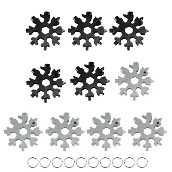 2021 10 Nových Pack 18-v-1 Snowflake Multi-Nástroj z Nerezovej Ocele, Multitool Karty