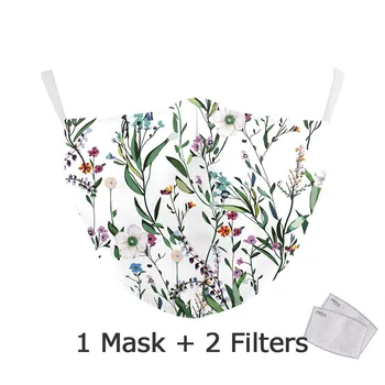 Dospelých Masky Filtra PM 2.5 Kvet Petal Tlač Umývateľný Úst Maska na Tvár Masku Aztec Kryt Potlačené Tkaniny na Prach Opakovane Masky pre Dospelých