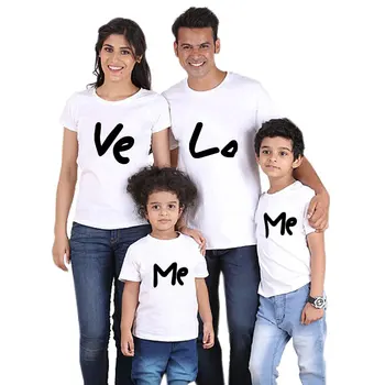Otec&Mother&Kid Oblečenie Letné Rodinné Zodpovedajúce Oblečenie Rodič-dieťa Červená ľúbostný List Vytlačiť T-shirt Krátkym Rukávom Pulóver Topy