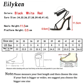 Eilyken 2021 dámske topánky Gladiator sandále vysoké podpätky Sandále Letná Party Šaty, topánky kríž popruh Krajky-up Čerpadlá veľkosti 41