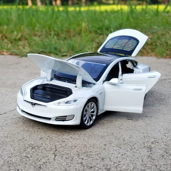 Doprava zadarmo nový 1: 32 Zliatiny Auto Tesla Model S MODEL3 Model X Kovový Model Automobilu, Šesť-Dvere, Zvuk A Svetlo, Vytiahnuť Späť autíčka Darček