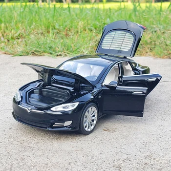 Doprava zadarmo nový 1: 32 Zliatiny Auto Tesla Model S MODEL3 Model X Kovový Model Automobilu, Šesť-Dvere, Zvuk A Svetlo, Vytiahnuť Späť autíčka Darček
