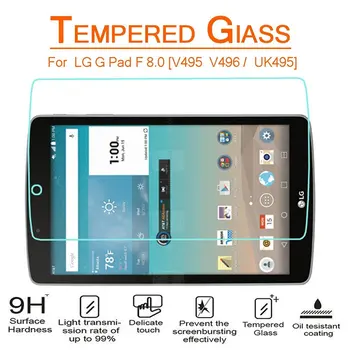 Pre LG GPAD F 8.0 V495 V496 8 palcový tablet 9H 0,3 mm 2.5 D Tvrdosť Displej Krytu Premium Tvrdeného Skla Screen Protector Stráže Film