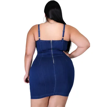 Nové Modely Ženy Pevné Džínsové Šaty 2020 Jeseň Lady ' s Plus Veľkosť Ramienok Špagety Popruh bez Rukávov Bodycon Mini Šaty