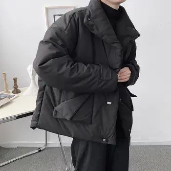 IEFB 2020 zimné nový čierny stojan golier bavlna čalúnená bunda dekonštruovať mužov pribrala kabát dvojité vrecká nadrozmerné 9Y4655