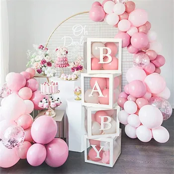 Transparentné okno balóny naplnené láskou/ dieťa nálepky na Dieťa sprcha dievča, chlapec, 1. narodeniny, party, svadby, párty dekorácie