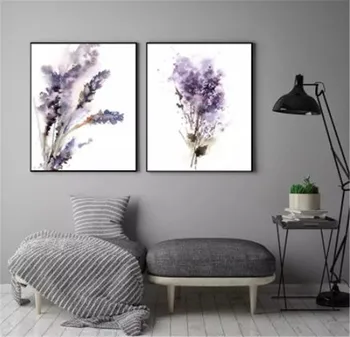 Home Decor Fialový Kvet Levandule a Lila Vytlačené Plátno na Maľovanie Obývacia RoomWall Umenie Obrázky Č Rámy