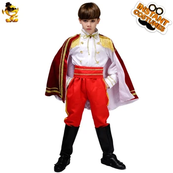 Halloween Kostým pre Chlapca Luxusné Princ Kostýmy Hranie Rolí Vianočné Cosplay Dieťa Kráľ Oblečenie s Červeným Plášťom