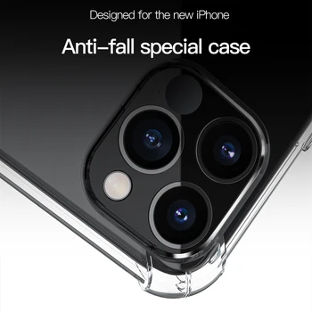 KEYSION Shockproof Jasné puzdro pre iPhone 12 12 Mini Transparentné mäkké silikónové Telefónu zadný Kryt pre iPhone 12 Pro 11 Pro Max X XR