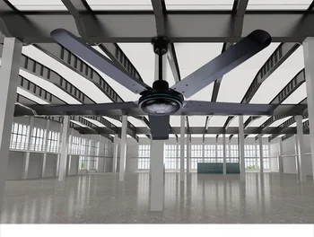 Priemyselné veľké stropný ventilátor 56 palcový čierny s diaľkovým ovládaním Módne stropný ventilátor s piatimi metal blade 100W