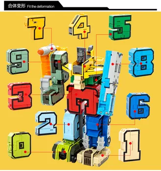10pcs Magické Číslo Transformáciu Robota Montáž Robot Akčné Figúrky Deformovaný Digitálne Robot Vzdelávacie Hračky Pre Deti,